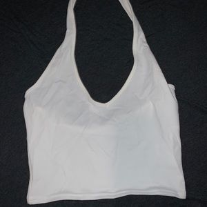 express cropped halter top